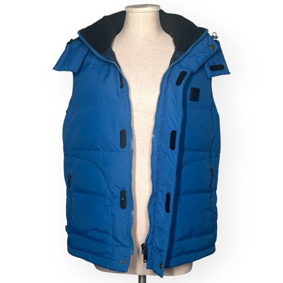 LACOSTE Blue Hooded Puffer Vest Insulated Down Feather Filled Gorpcore Warm Cozy - Picture 3 of 13